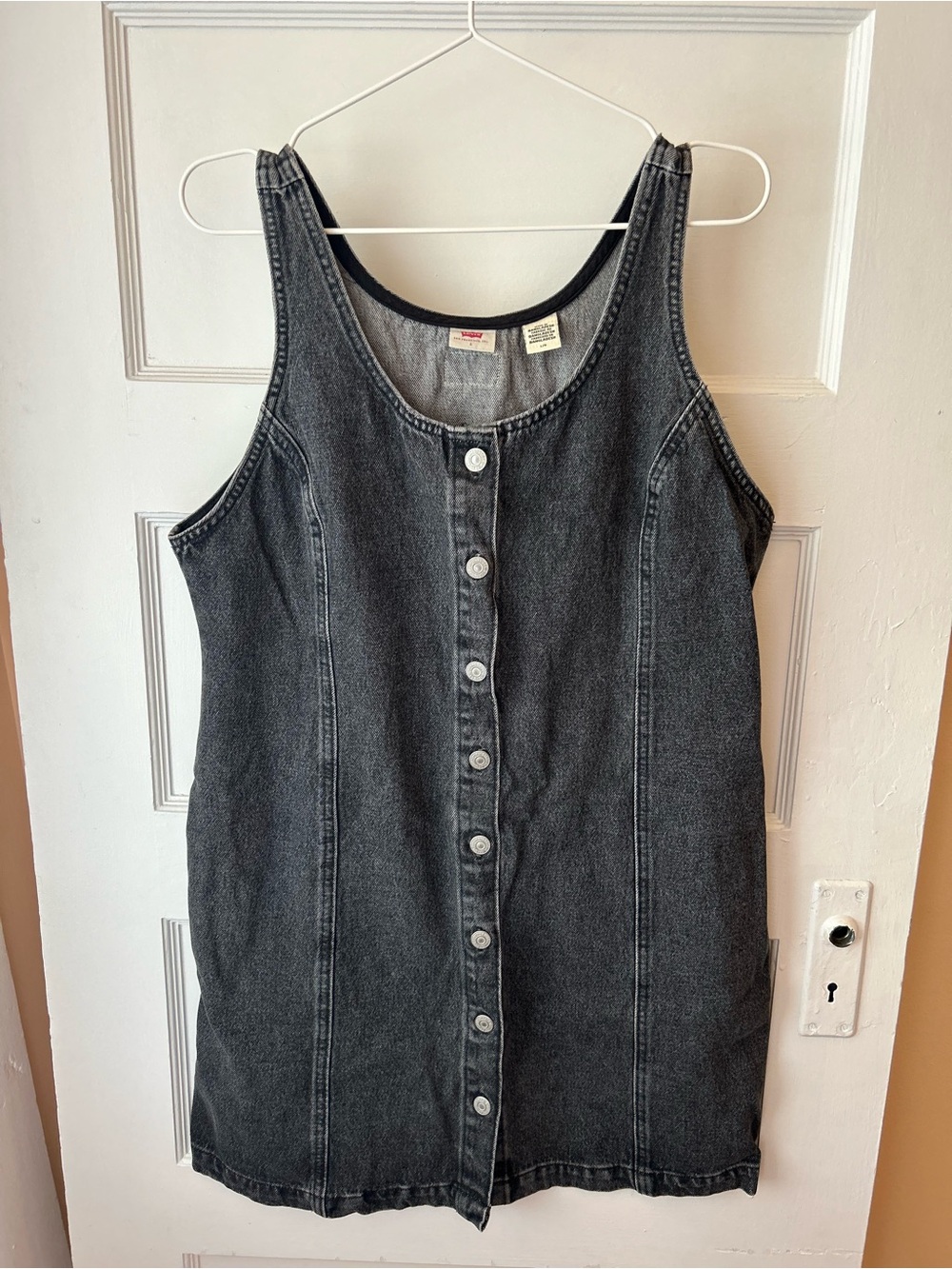 Levi’s Button-Front Washed Black Denim Dress